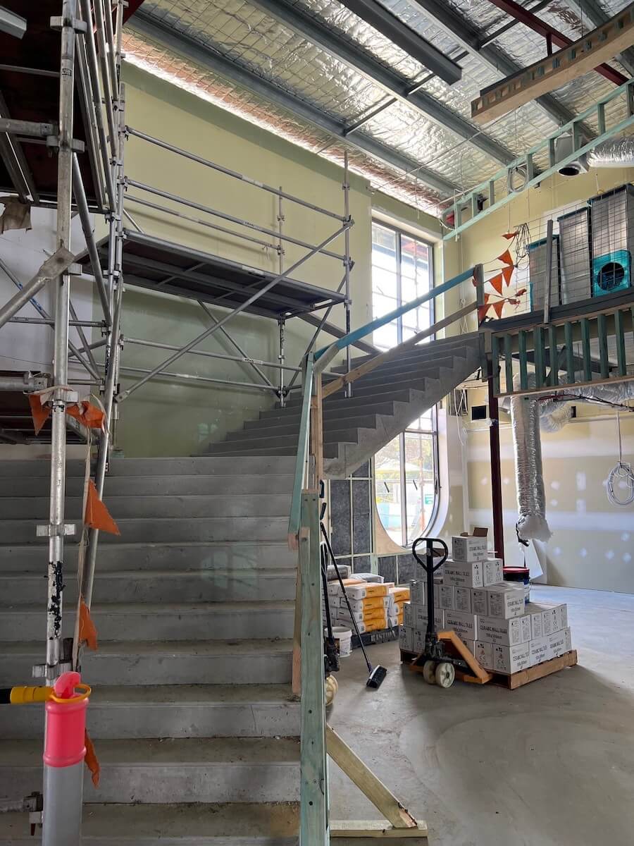 The stairs take form in the St Joseph's School lower primary and kindergarten building in Port Lincoln. R&Y has been working with St Joseph's for 70 years this year.
